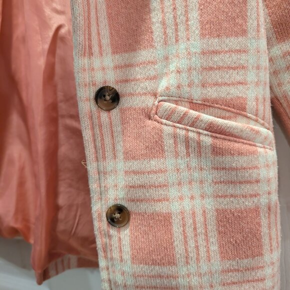 Girls toddler Old Navy pink plaid peacoat, size 4T - Picture 2 of 7
